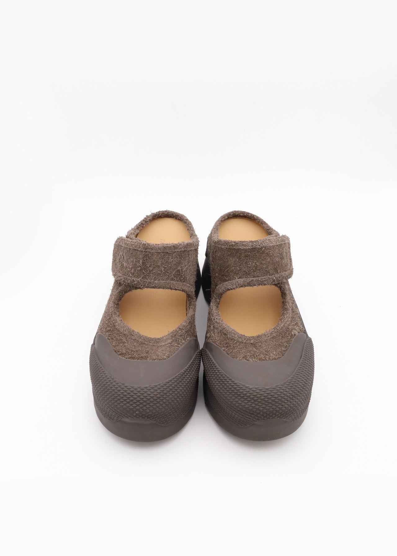 HAIRY SUEDE MULE GREY