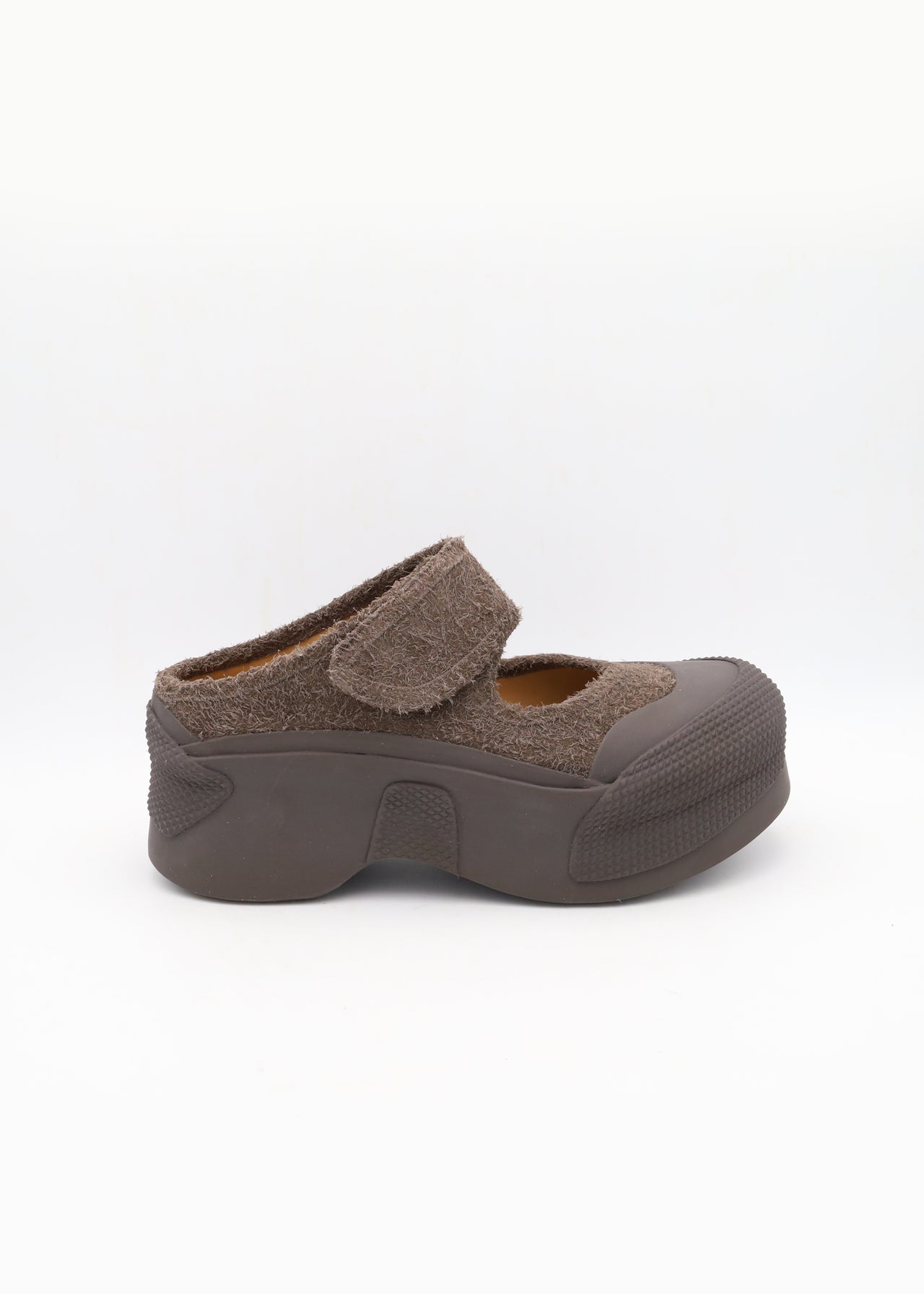 HAIRY SUEDE MULE GREY